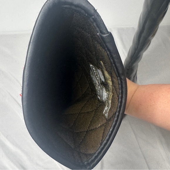 Hunter Quilted Rubber Tall Rain Boots Black Women’s Size 6 Waterproof - Picture 8 of 12